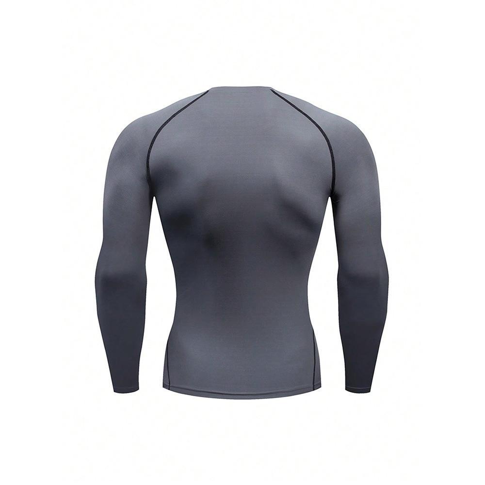 Men's Long Sleeve T-Shirt Sports Base Layer European Size Breathable Sweat Wicking Quick Drying Top_voghion.com