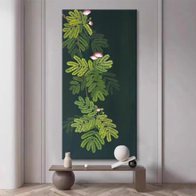 家大业大客厅玄关绿色芭蕉叶挂画高级感简约艺术感小众竖版装饰画