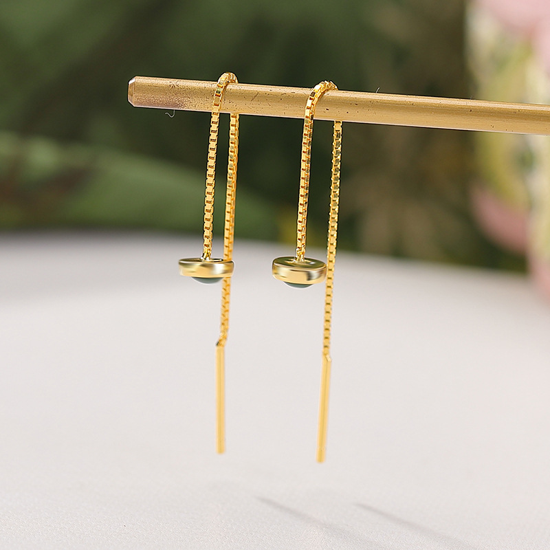 Bông tai bạc S925 mạ vàng cổ tròn dáng hoop nhỏ cao cấp — một cặp
