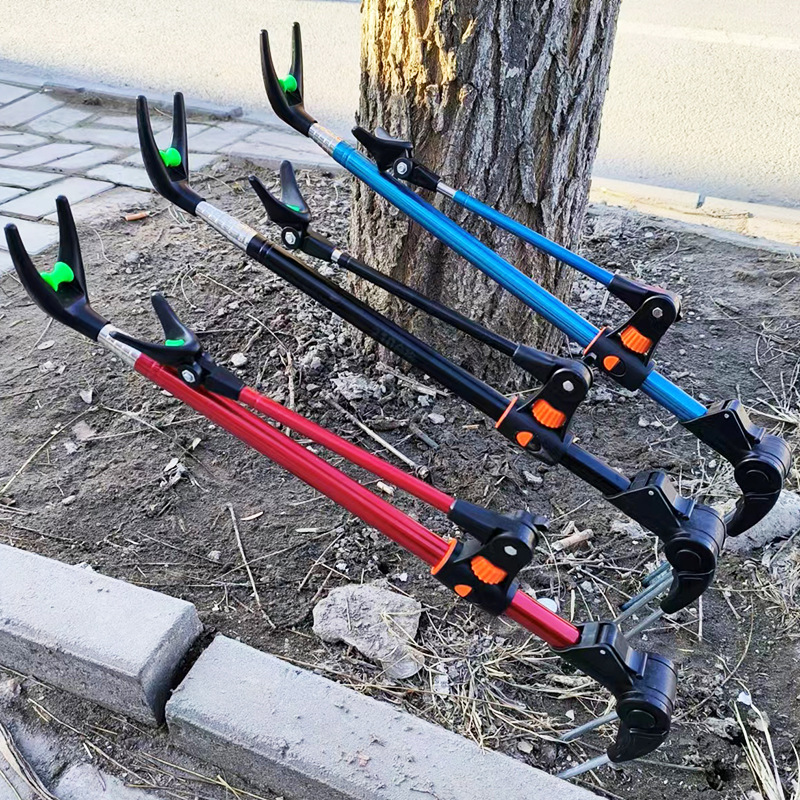 Battery bracket stainless steel color fishing box chair ground plug dual-purpose fishing rack rod hand Rod bold table fishing bracket battery