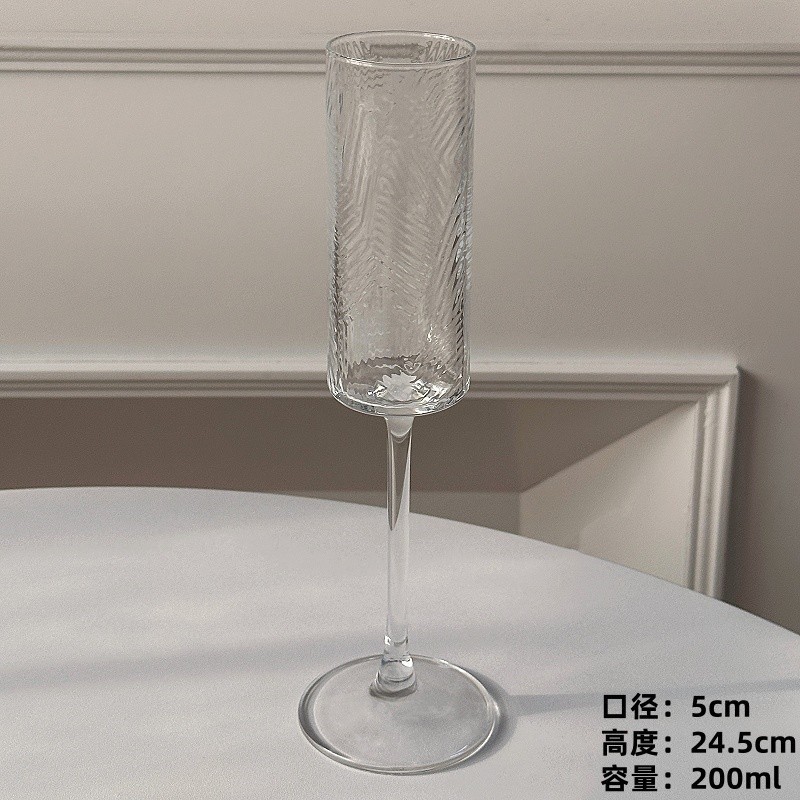 Spring Maple Retro Bubble Wine Cups in Champagne Francés Vaso de vino Vaso de vidrio alto soplado a mano nicho