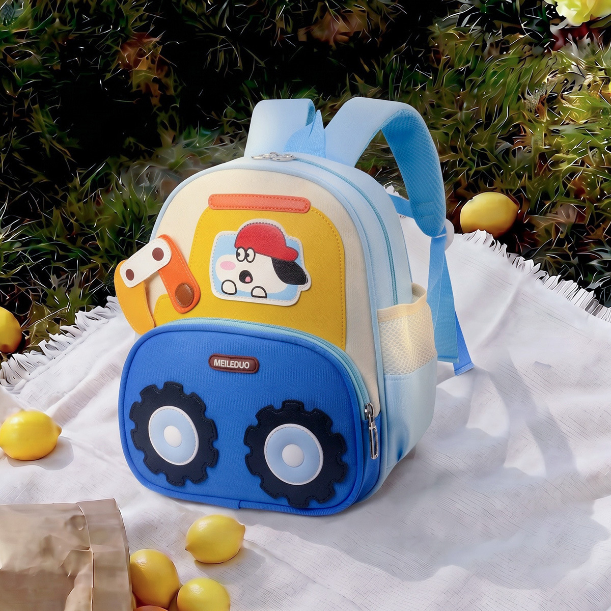 2026 Kindergarten Large Capacity Cute Excavator Children's Backpack Cartoon Lightweight Burden-Reducing Bucket Bag Textured Backpack