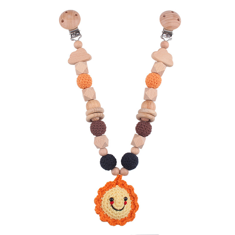 Crochet, estrella, luna, sol, cochecito, colgante, mordedor para bebé, campana de juguete, campana de cama de bebé de madera