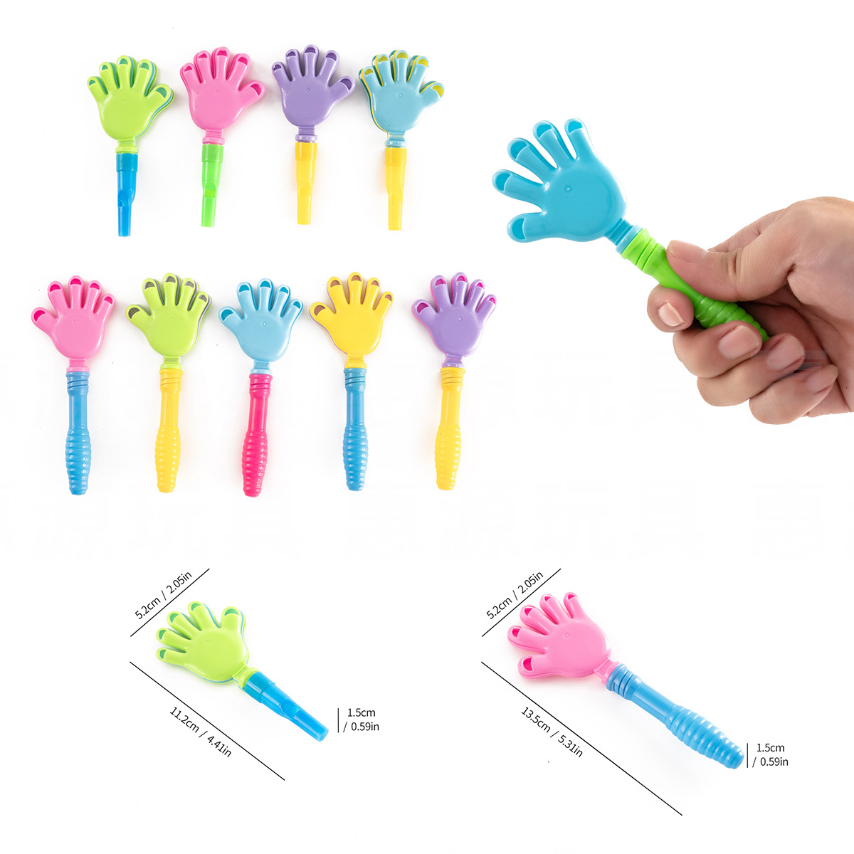 Cross-border children's mini plastic cheering hand whistles, clapping props for competition atmosphere, bulk accessories, toys wholesale