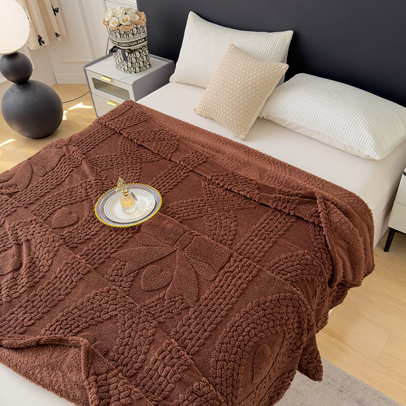 2025 nueva capacidad de funcionamiento Manta de jacquard de terciopelo de algodón Shu de doble cara Manta de sofá suave y agradable para la piel Manta de siesta de oficina con cubierta de aire acondicionado