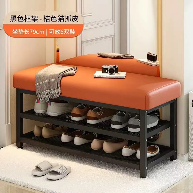 Cambio de taburetes de zapatos puerta de entrada de asiento taburete de zapatos portable paquete suave de lujo ligero creativo taburete rack de zapatos