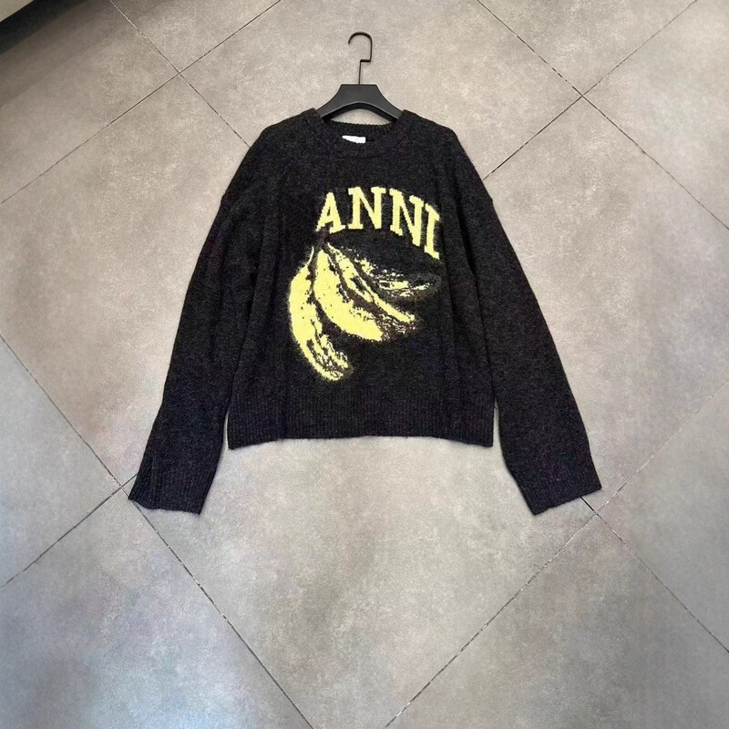 25 Autumn and Winter Ga New Niche Classic Banana Mohair Alpaca Contrast Stripesd Blouse Sweater Top