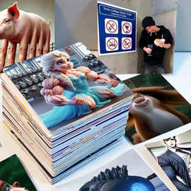 70张抽象意味不明图片贴纸表情搞笑手账沙雕趣味创意diy装饰贴画