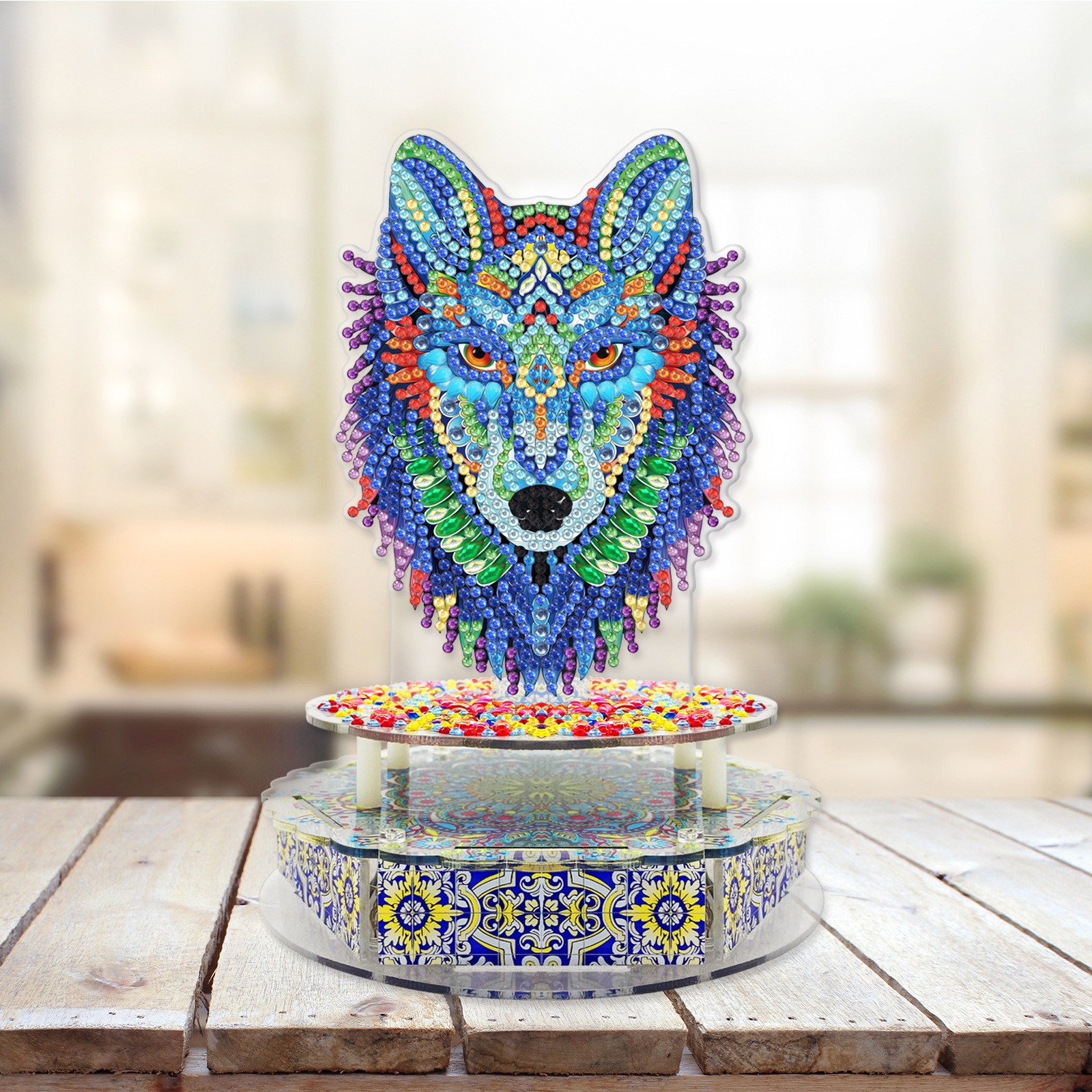 Venta directa de fábrica de accesorios para pintura de diamantes transfronterizos, manualidades DIY de diamantes de imitación hechas a mano, diamantes de imitación con formas especiales con música, adornos giratorios al por mayor.