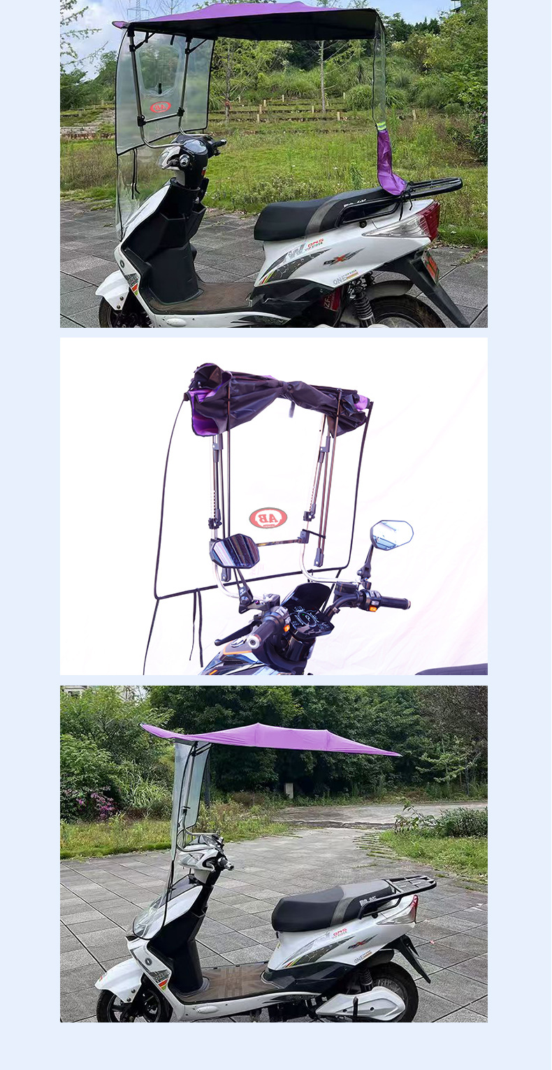 Electric Motorcycle Canopy New Model Windproof Rainproof Thickened Electric Vehicle Canopy Sunshade Sun Protection