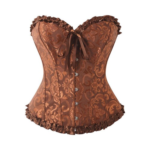 Court dress shaping bodysuit with no shoulder straps, waist cinching, body sculpting, sexy brocade corset dress, outerwear tight fish bone bra