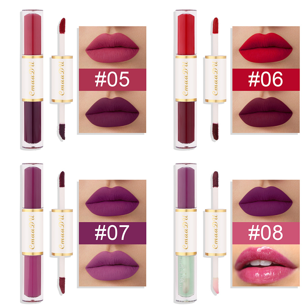 Check it out! Link Disclaimer - For export only :CmaaDu 8-piece Double-headed Long-lasting Lip gloss undefined