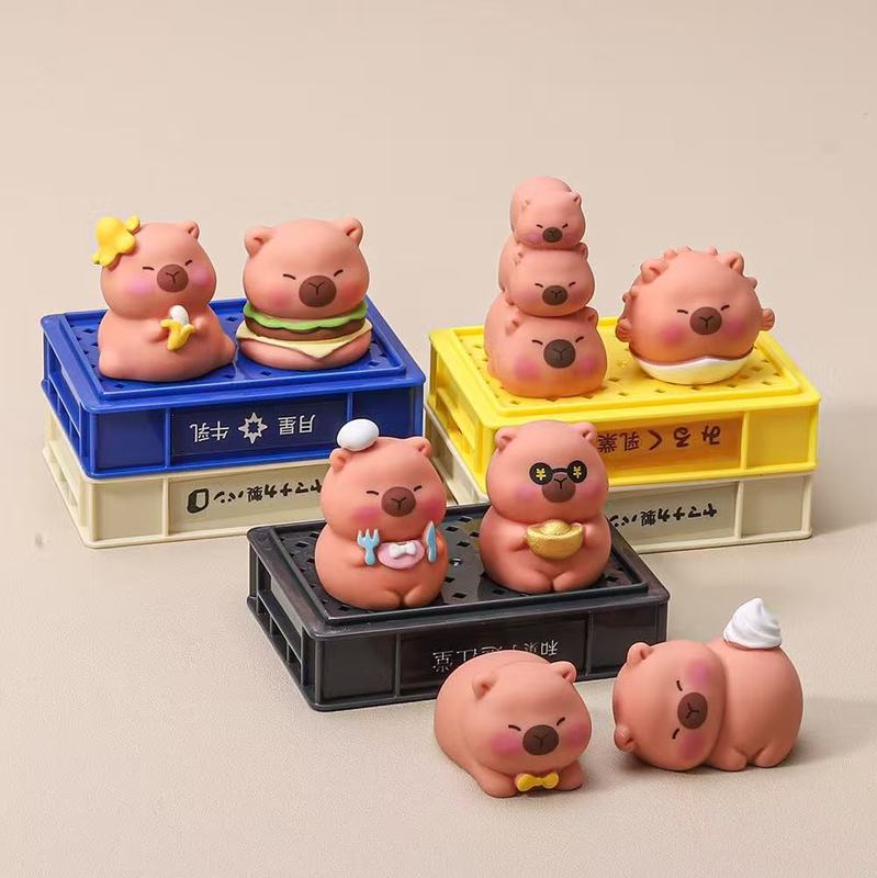 彩绘手感漆食玩卡皮巴拉 萌宠客厅桌面小摆件diy树脂工艺批发|undefined