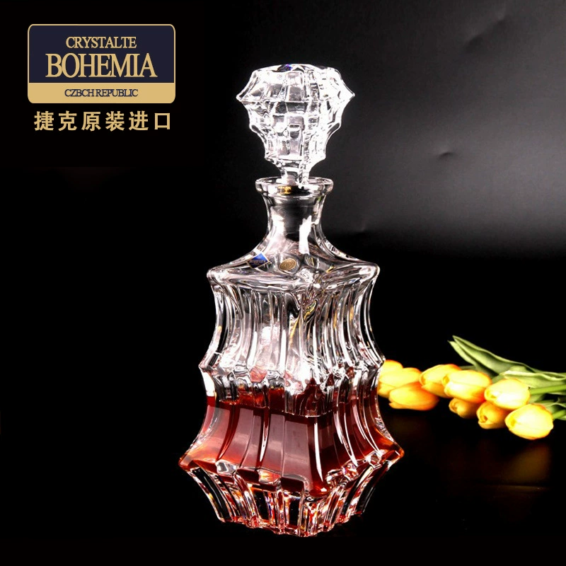 捷克 Import crystal eating bib, wine set for whiskey, wineglass, pocket flask, light luxury style
