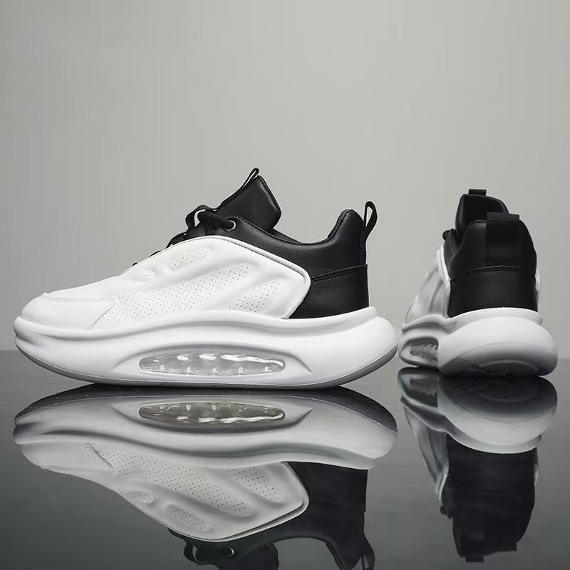 2025 Spring With Hidden Height Increase, Breathable Casual Versatile Thick-Soled White Sneakers, Men's Sports Running_voghion.com