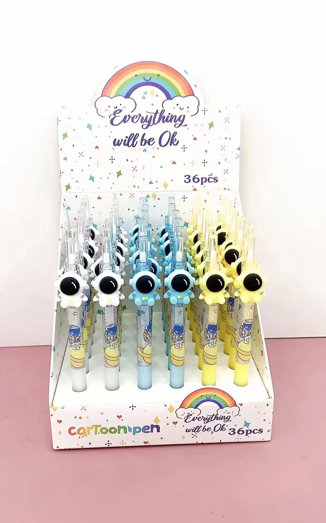 Amor oso cuidado osos lindos dibujos animados pulsar bolígrafos neutros de alto valor de firma bolígrafo azul fuera