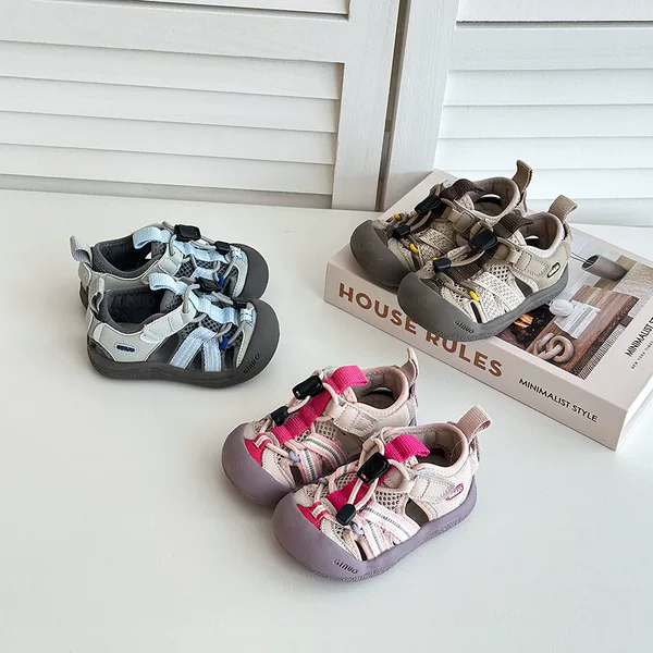 {Sizes 16-30} Children's Sports Sandals 2026 Summer Model Girls' Water Shoes Boys' Closed-Toe Soft-Soled Beach Shoes