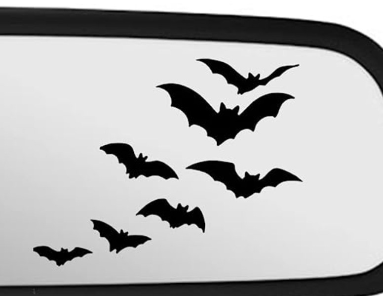 Espejo retrovisor Halloween bat calcomanía coche ventana parachoques vinilo 4,6 cm