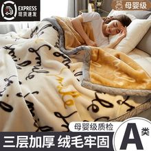 拉舍尔毛毯冬季加厚加绒午睡盖毯子床单人宿舍学生珊瑚法兰绒被子