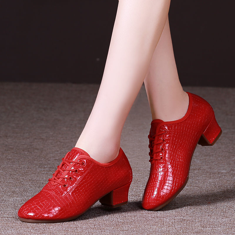 Zapatos de baile latinos de tacones altos de mujeres, zapatos de baile de marineros de suela suave, zapatos de baile de maestros al aire libre, zapatos de baile de cuadrado de camaradería