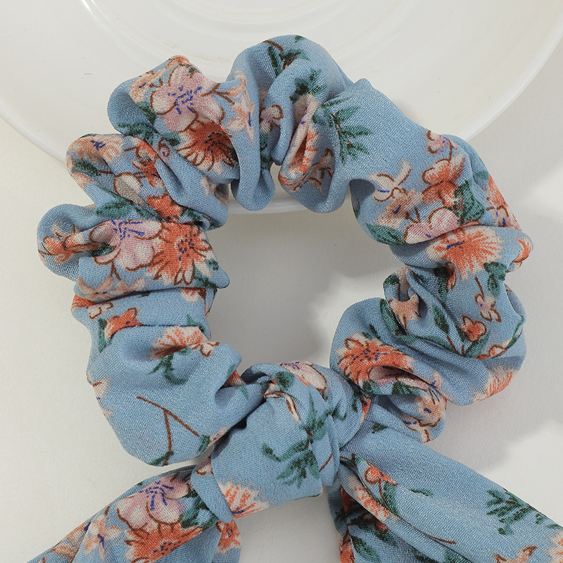 Korean Floral Contrast Color Plaid Fabric Hair Scrunchies display picture 8