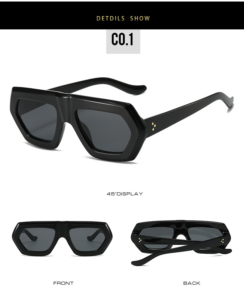 Cross Border New Flat Glasses European And American Irregular Sunglasses Sunglasses Ins Travel Street Shooting Colored Sunglasses For Women_voghion.com