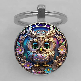 Cross-border temu hot-selling owl key chain pendant cross-border new product accessories metal key ring pendant small gift