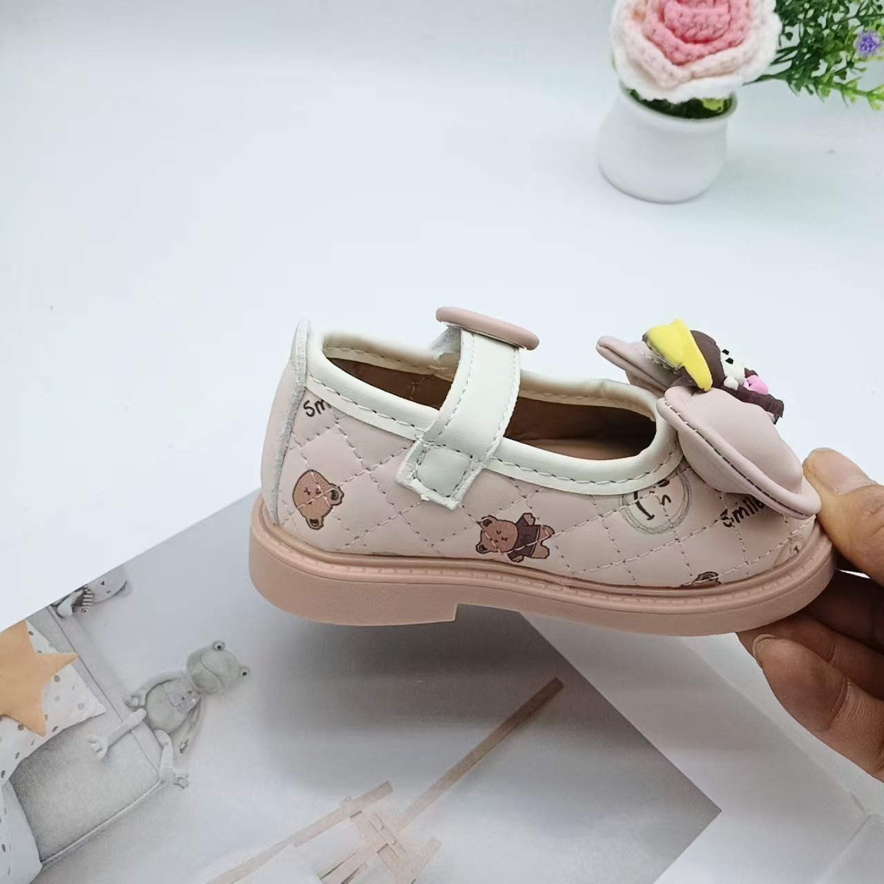 Zapatos de cuero de otoño para niñas, zapatos de dibujos animados, zapatos para bebés, zapatos para bebés con suela suave, zapatos de princesa, zapatos para niños suaves
