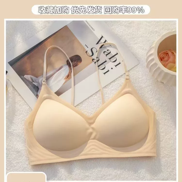 Summer thin breathable underwear, supporting push up bra, sexy straps, wireless bra