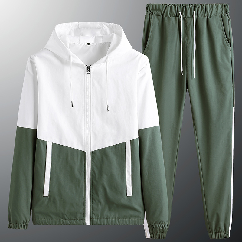 Primavera y otoño transfronterizos chaqueta con capuchona hombre color de moda moda moda ocio traje de deporte guapo grande traje de comercio exterior