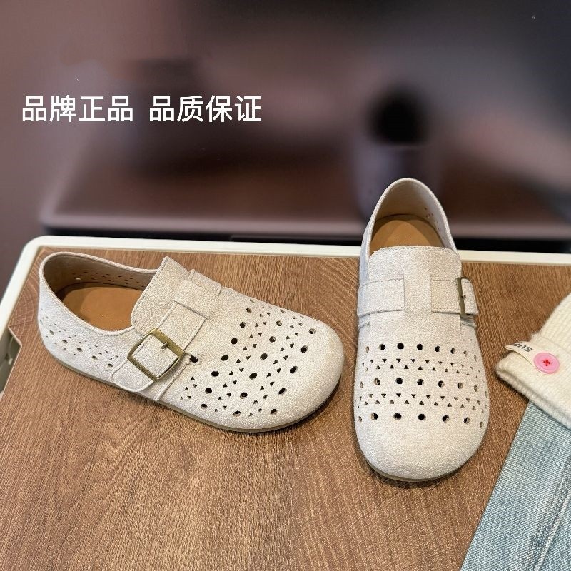 Nicho de color sólido todo incluido para mujeres 2026 nuevo estilo de verano con falda hueca y transpirable zapatos bajos de zapato perezoso