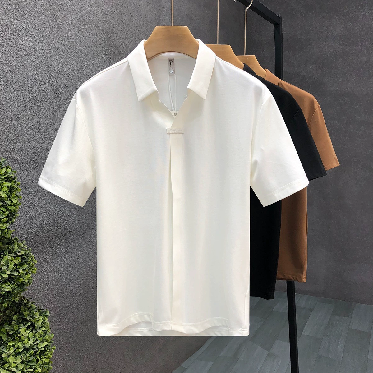 Black summer shirt, high-quality style