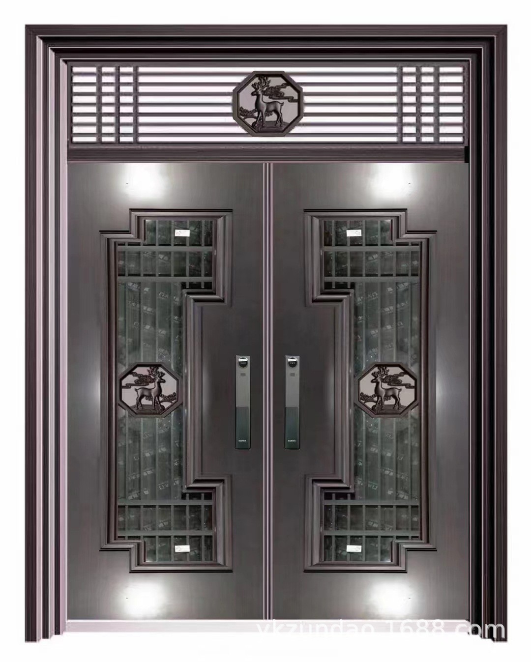 双开锌合金玻璃大门