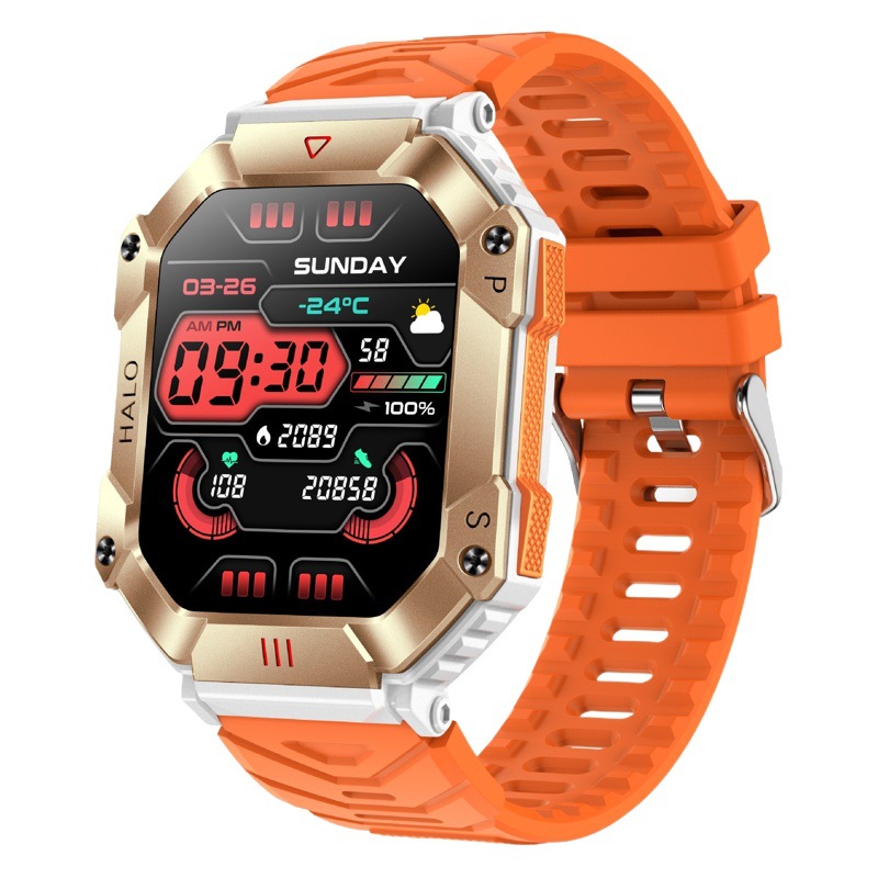 Nuevo reloj inteligente KR80 llamada Bluetooth brújula al aire libre a prueba de tres agujas de presión en tiempo real Frecuencia Cardíaca monitoreo de oxígeno en la sangre