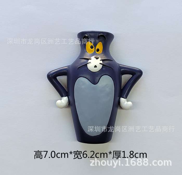 ホーム装飾品漫画動物猫ネズミかわいい樹脂冷蔵庫マグネットマグネットクリエイティブ立体冷蔵庫ステッカー|undefined