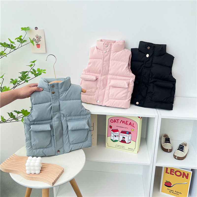 Chaleco de algodón para niños chaleco cálido para niños y niñas bebé Otoño e Invierno chaleco exterior forro de ropa a juego