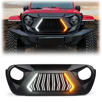Решетка радиатора Jeep JL Wrangler, подходит для моделей 18-23 годов выпуска, с модификацией под светодиоды.