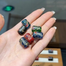 新款尼泊尔彩绘老琉璃桶珠diy编织手绳项链文玩时尚配饰品佛珠