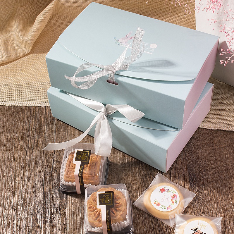 新款饼干糕点翻盖包装盒定/做中秋月饼礼品盒手提空纸盒定/制logo
