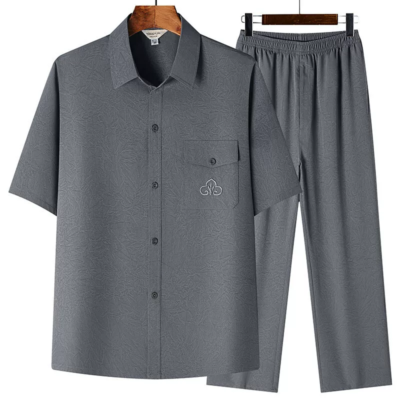 Shirt, summer classic set for elderly, Chinese style