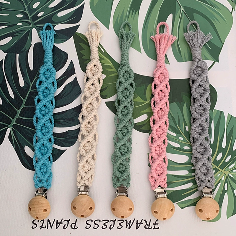 Ins Цепочка для соски в скандинавском стиле Деревянная соска ручной работы анти-капля цепь Прорезыватель цепь зажим для соски Внешняя торговля цепочка для соски