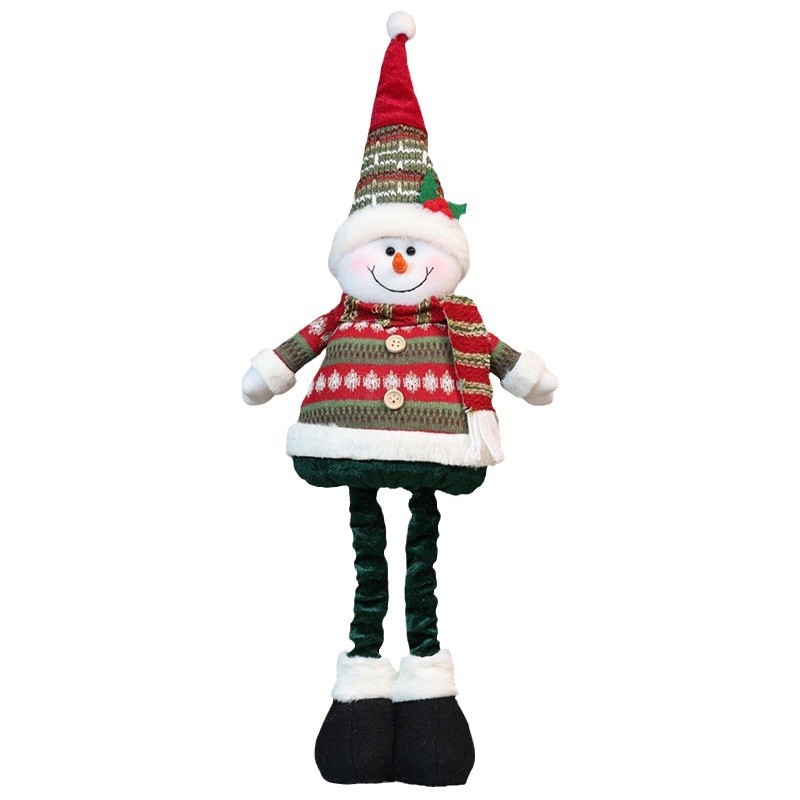 クロスボーダー新しいクリスマス伸縮人形装飾品クリスマスストライプ老人雪だるまヘラジカ装飾品クリスマスギフト|undefined