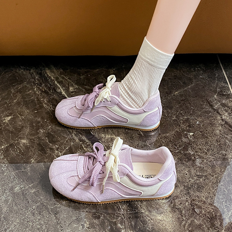 Niche Ballet Style Agande Training Shoes for Women 2025 Spring & Fall New Versatile Casual Sneakers Sports Flats White Shoes