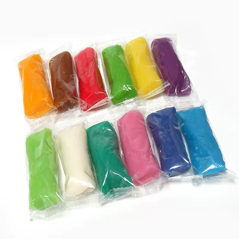 12色橡皮泥彩泥散装批发超轻粘土水晶泥史莱姆模具儿童手工玩具
