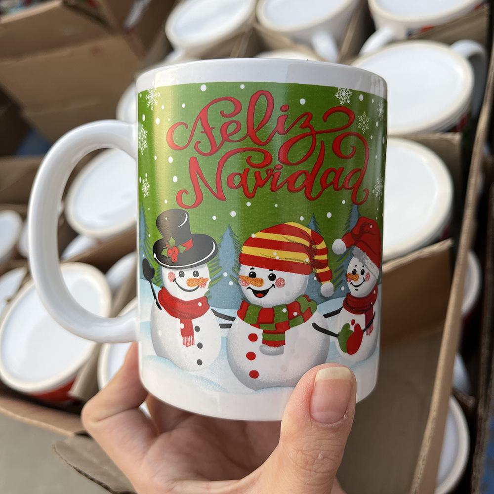 Santa Claus creativo taza de cerámica regalo taza de regalo evento regalo de mano taza impresa logo regalos de vacaciones