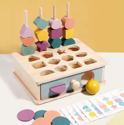 Montessori teaching aids wooden drawer box kindergarten textile drum press table science and education puzzle Monterey shuttle early education toys Montessori teaching aids wooden drawer box kindergarten textile drum press table science and education puzzle Monterey shuttle early education toys
