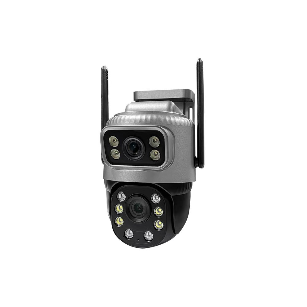 360 grados doble lente interior y exterior monitoreo dual fuente de luz HD full color visión nocturna cámara panorámica 4G WIFI