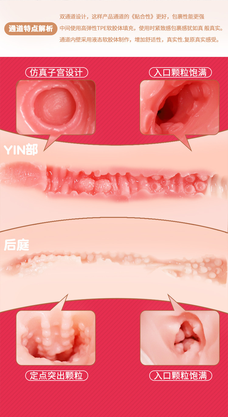 Jiuai Half-Body Inflatable Male Masturbator TPE Manual Adult Toy — detail image 3