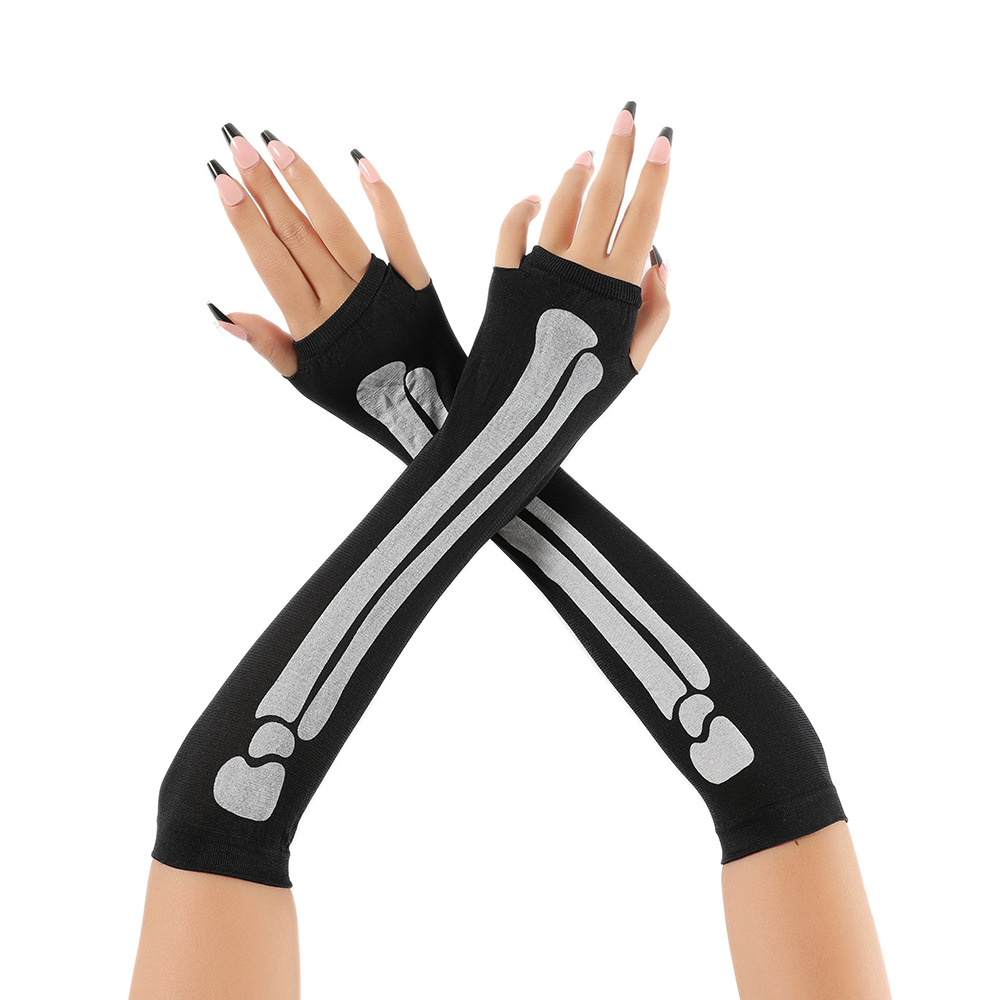 knitted fashionable black elastic retro gloves for adults