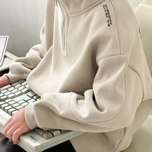 秋冬季保暖加绒中大童高领卫衣洋气潮流字母印花中大童长袖上衣服